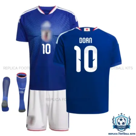 Japan World Cup 2026 DOAN 10 Home Kids Replica Football Kit - overview with socks
