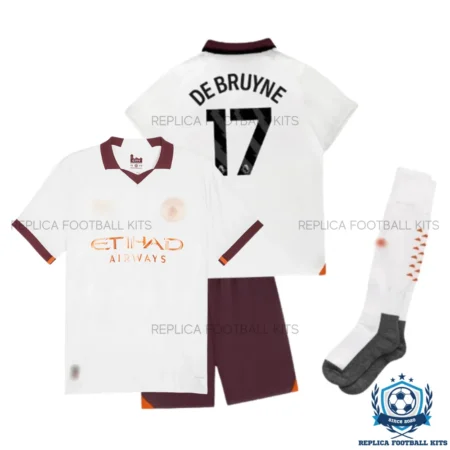 Manchester City Away Kid Replica Football Kit 23/24 DE BRUYNE 17 Printed - overview