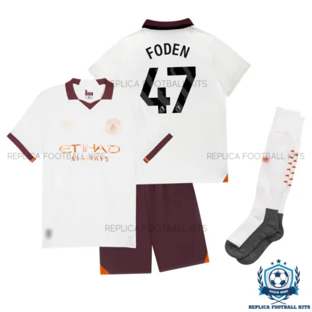 Manchester City Away Kid Replica Football Kit 23/24 FODEN 47 Printed - overview