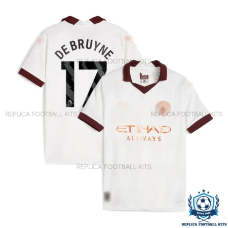 Manchester City Away Men Replica Football Shirt 23/24 DE BRUYNE 17 Printed