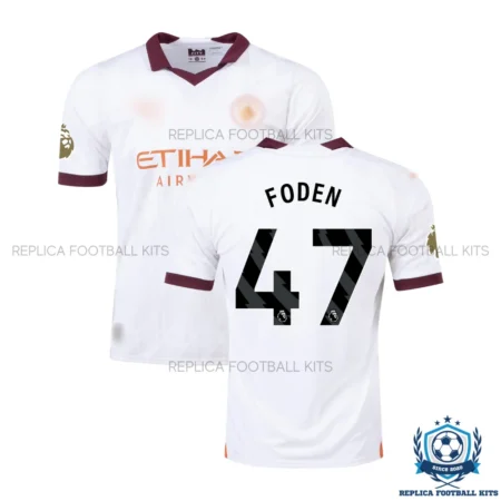 manchester city away men replica football shirt 23/24 foden 47 printed - overview