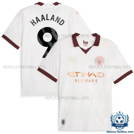 Manchester City Away Men Replica Football Shirt 23/24 HAALAND 9 Printed