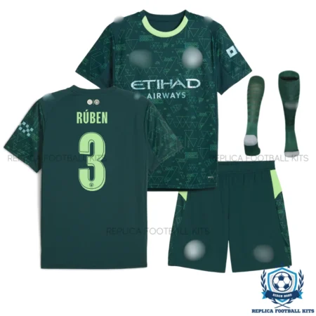 Man City Rúben 3 Fourth Kids Replica Kit 25/26 - overview
