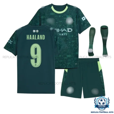 Man City Haaland 9 Fourth Kids Replica Kit 25/26 - overview