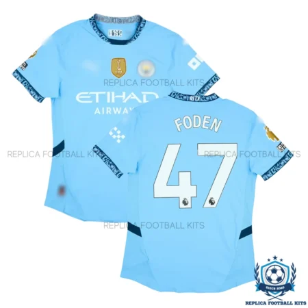 Manchester City Home Men Replica Football Shirt 23/24 FODEN 47 Printed
