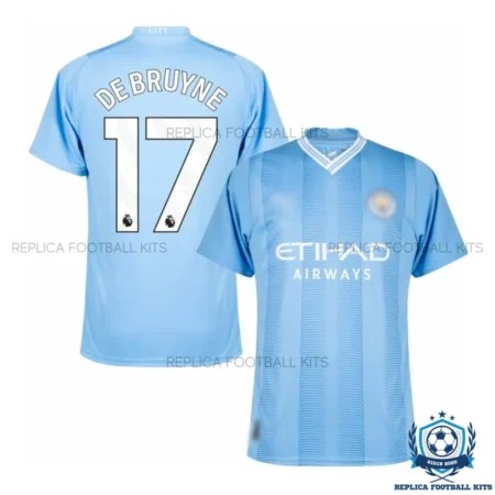 Manchester City Home Men Replica Football Shirt DE BRUYNE 17 Printed 2023/24