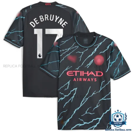 Manchester City Third Men Replica Football Shirt 23/24 DE BRUYNE 17 Printed - overview
