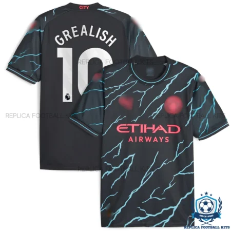 Manchester City Third Men Replica Football Shirt 23_24 GREALISH 10 Printed - overview