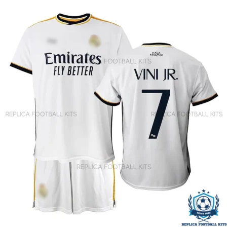 Real Madrid Home Kids Replica Football Kit 2023/24 VINI JR. 7 Printed - overview