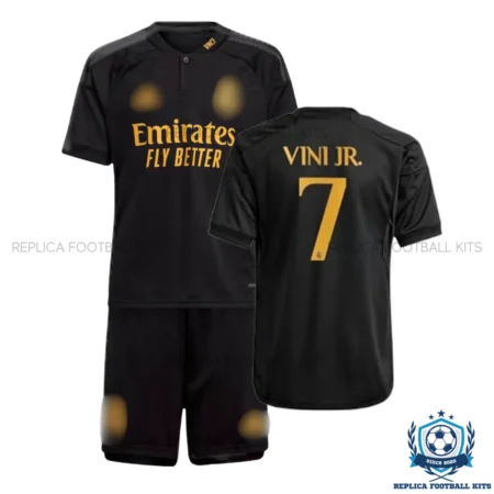 Real Madrid Third Kids Replica Football Kit 2023/24 VINI JR. 7 Printed
