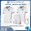 England World Cup 2026 Full Kit Gift Set - Home Dad Shirt & Son Kit - blur