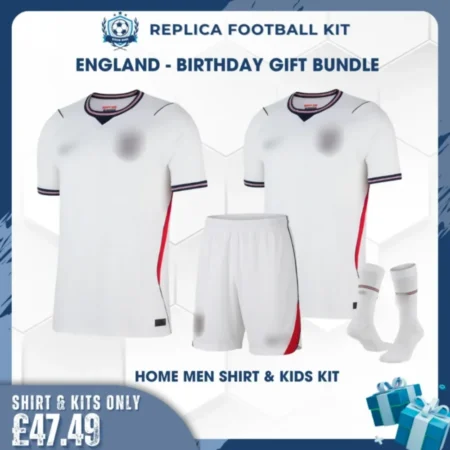 England World Cup 2026 Full Kit Gift Set - Home Dad Shirt & Son Kit - blur