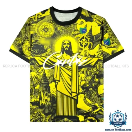 Brazil x Corteiz Yellow Special Edition Men Replica Football Shirt 2026 - front view