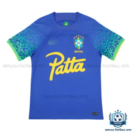 Brazil x Patta Away Concept Men Replica Football Shirt 2022 - Front view - blur