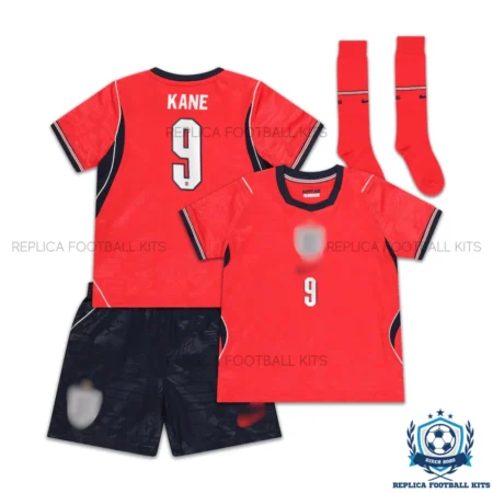 England World Cup 2026 KANE 9 Away Kid Replica Football Kit - overview