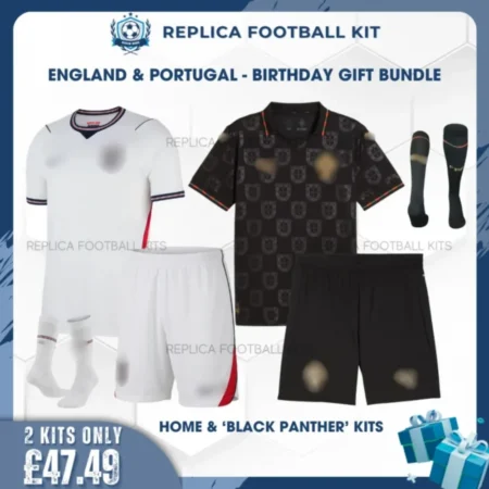 England & Portugal World Cup 2026 Full Kit Gift Set - Home & 'Black Panther' - blur