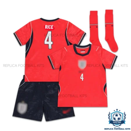 England World Cup 2026 RICE 4 Away Kid Replica Football Kit - overview