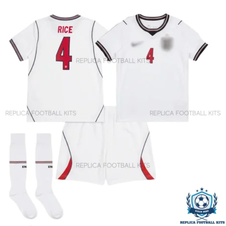 England World Cup 2026 RICE 4 Home Kid Replica Football Kit - overview