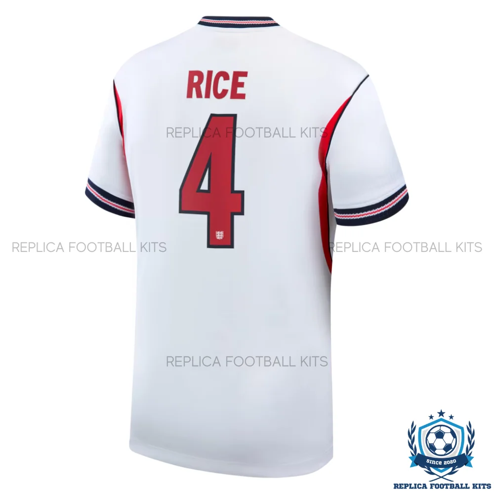 England World Cup 2026 RICE 4 Home Men Replica Football Shirt - back view