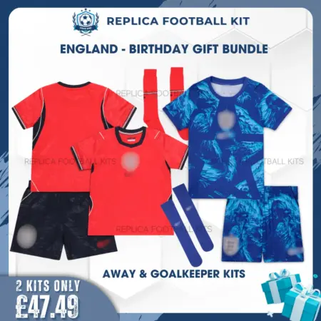 England World Cup 2026 Full Kit Gift Set - Away & Goalkeeper - blur with socks
