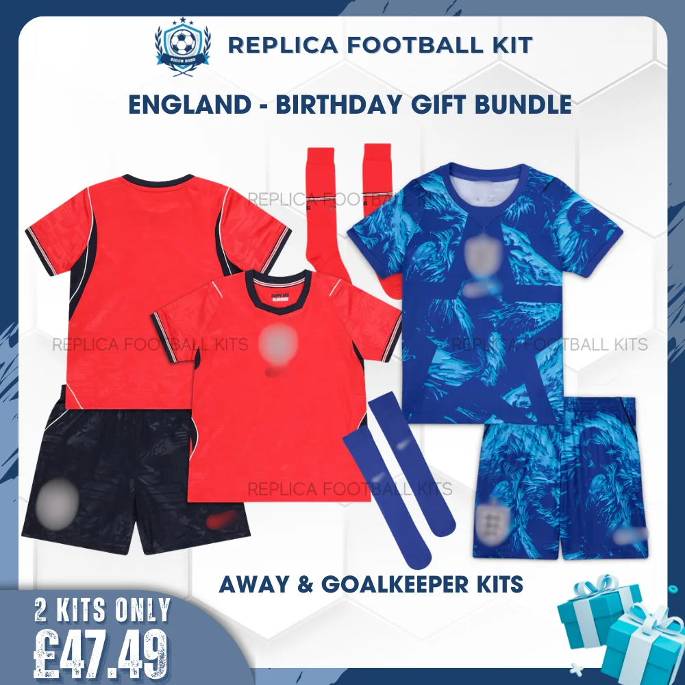 England World Cup 2026 Full Kit Gift Set - Away & Goalkeeper - blur with socks