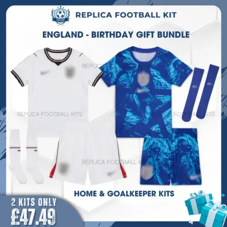 England World Cup 2026 Full Kit Gift Set - Home & Goalkeeper - blur with socks