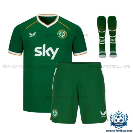 Ireland Home Kid Football Kit 2026 - Front view with socks