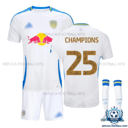 Leeds United Signature CHAMPIONS 25 Home Kid Replica Football Kit 2024/25 Printed