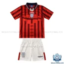 Retro England Away Kids Replica Kit 1998 - Front view