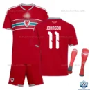 Wales World Cup 2026 JOHNSON 11 Home Kids Replica Football Kit - Front view