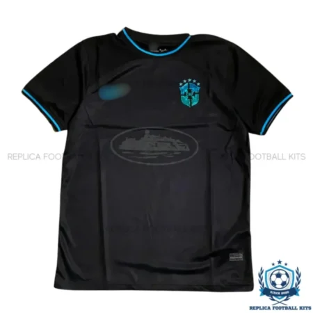 Retro Brazil x Corteiz Black Limited Edition Men Replica Football Shirt 2002 - front view