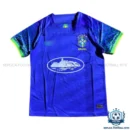 Retro Brazil x Corteiz Blue Limited Edition Men Replica Football Shirt 2002 - Front view - blur