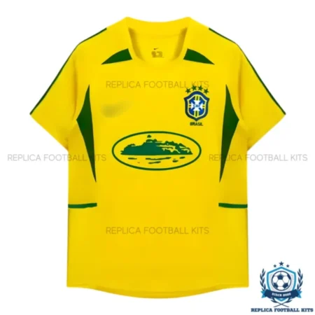 Retro Brazil x Corteiz Limited Edition Men Replica Football Shirt 2002 - front view