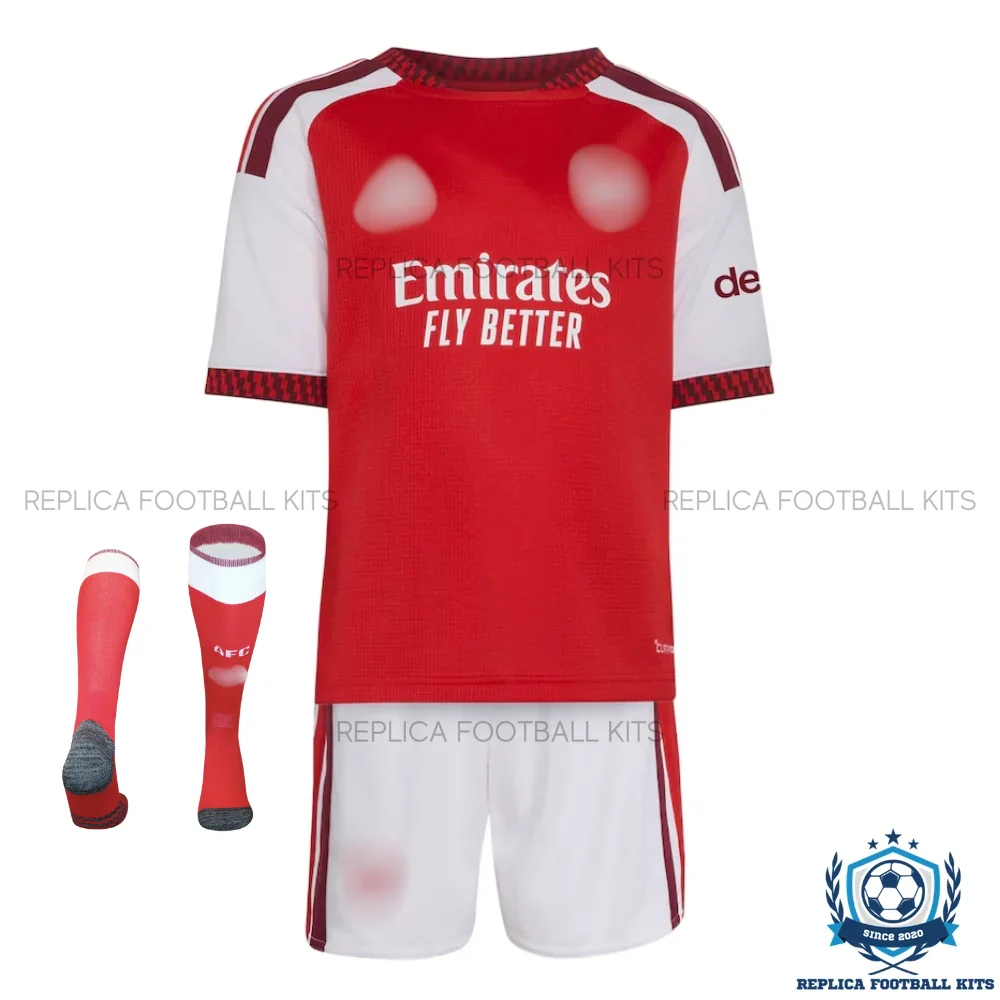 Arsn@l Home Kid Replica Football Kit 2026/27 - front view with socks