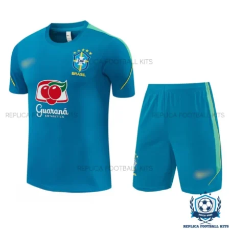Brazil World Cup 2026 Blue Training Kid Replica Football Kit - Front view