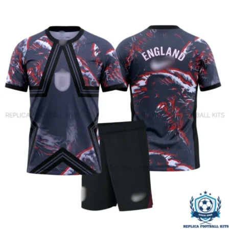 England World Cup 2026 Black Goalkeeper Kid Replica Football Kit - overview
