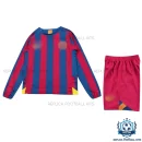 Retro Barcelona Reissue Kid Replica Football Kit 2005/06 Long Sleeve - front view