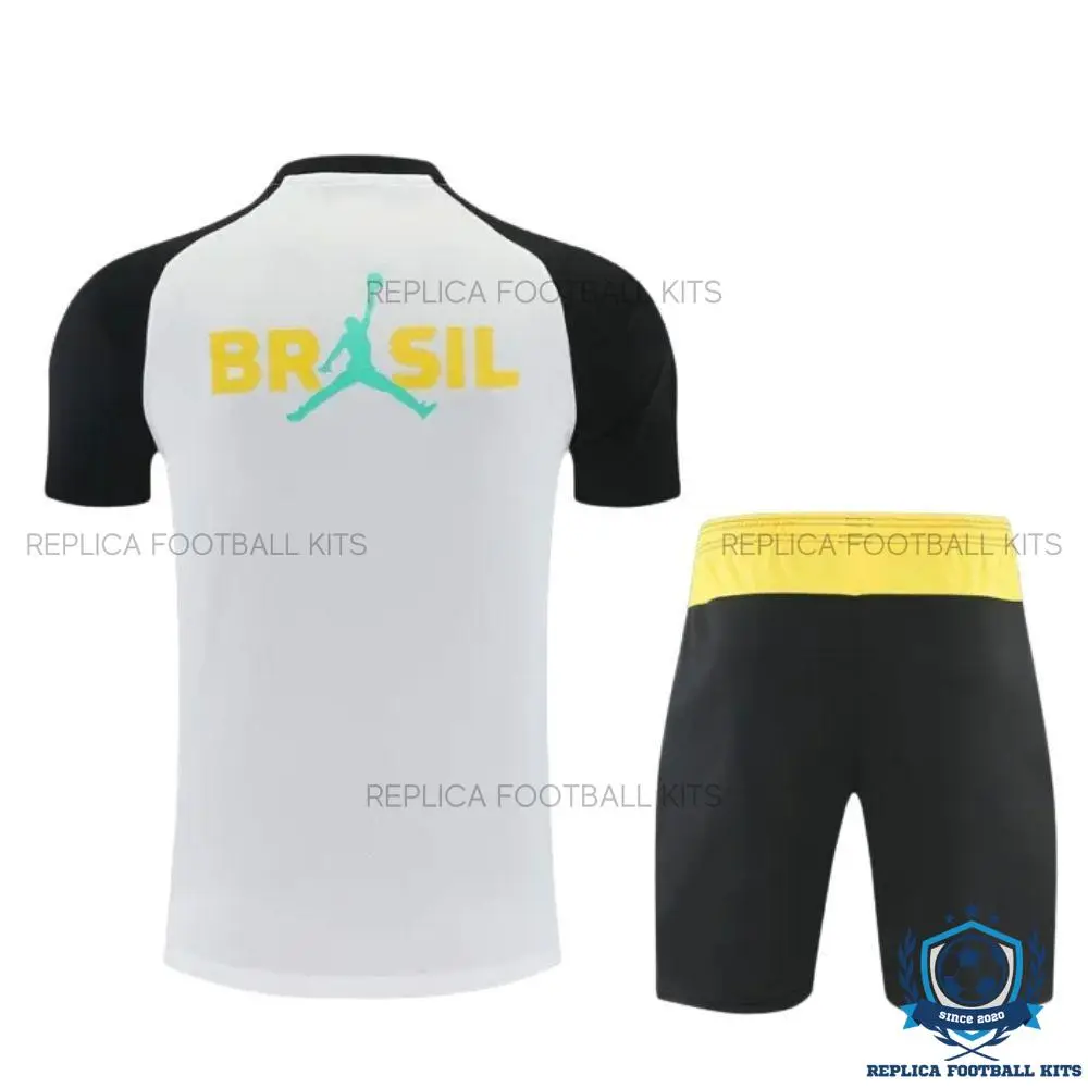 Brazil World Cup 2026 White Training Kid Replica Football Kit - Back view