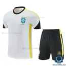 Brazil World Cup 2026 White Training Kid Replica Football Kit - Front view