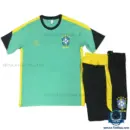 Brazil World Cup 2026 Green Training Kid Replica Football Kit - Front view