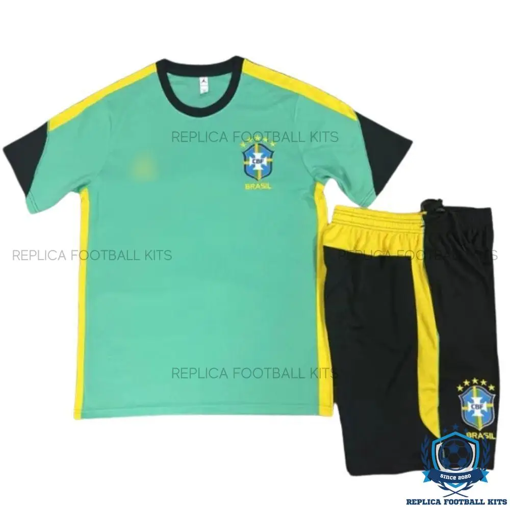 Brazil World Cup 2026 Green Training Kid Replica Football Kit