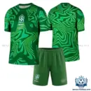 Brazil World Cup 2026 Green Goalkeeper Kid Replica Football Kit - Over view
