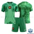 Netherlands World Cup 2026 Green Goalkeeper Kid Replica Football Kit - Over view