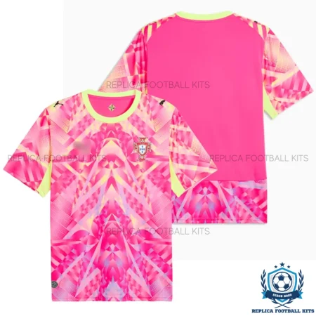 Portugal World Cup Pink Goalkeeper Men Replica Football Shirt 2026 - Over view