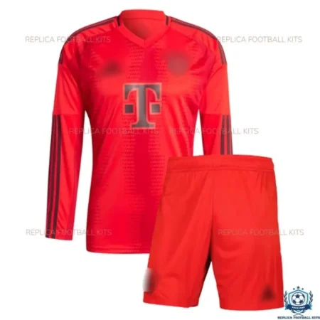 Bayern Munich Home Kids Replica Football Kit 2024/25 Long Sleeve - Front view