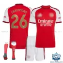 Arsn@l CHAMPIONS 26 Home Kid Replica Football Kit 2026/27 - overview with socks