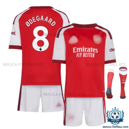 Arsn@l ØDEGAARD 8 Home Kid Replica Football Kit 2026/27 - overview with socks