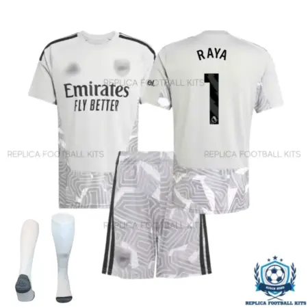 Arsn@l RAYA 1 Goalkeeper Kid Replica Football Kit 2026/27 - overview with socks