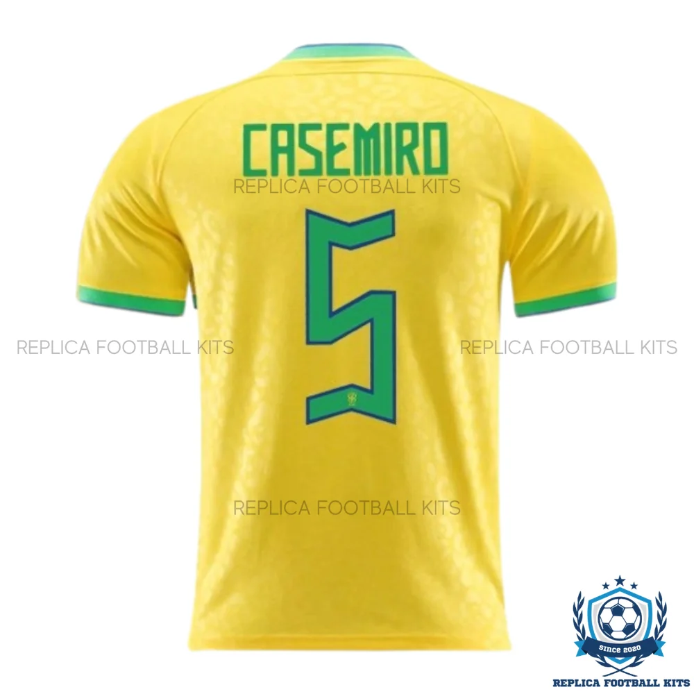 Brazil CASEMIRO 5 Home Kid Replica Football Kit 2022 - back view