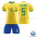 Brazil CASEMIRO 5 Home Kid Replica Football Kit 2022 - overview